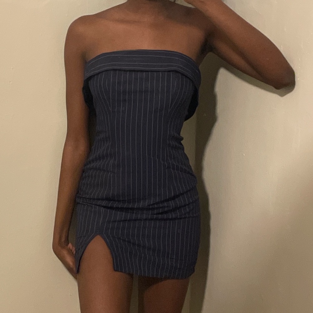 Strapless mini dress
